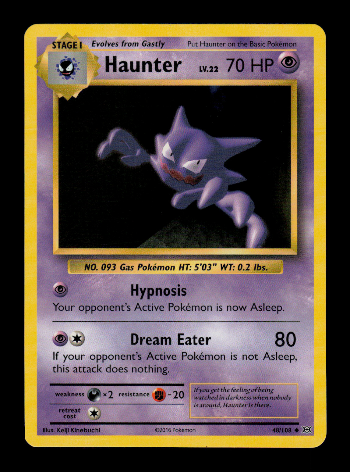 NM - Pokemon Haunter 48/108 XY Evolutions Uncommon