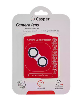 Casper Camera Lens Protector Compatible For iPhone 16 / 16 Plus (Pink) (Clear)
