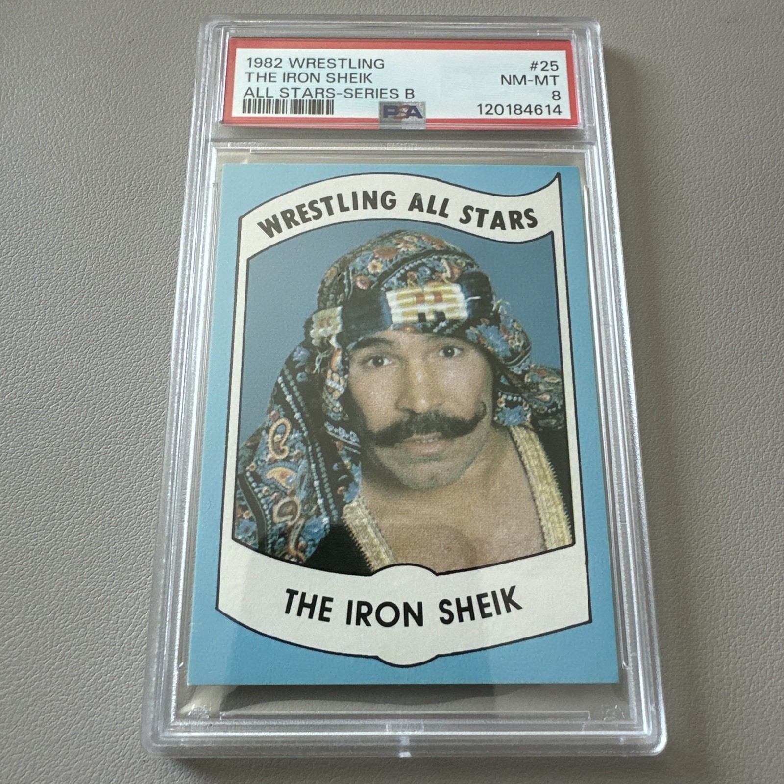 1982 Wrestling All-Stars Series B IRON SHEIK ROOKIE - PSA 8 - NM-MINT #25