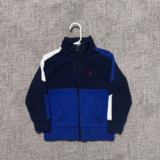 Polo Ralph Lauren Full Zip Jacket Sweater Boys 4T Blue Full Zip Long Sleeve Pony