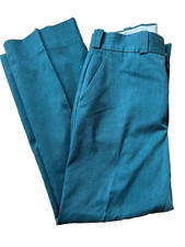 Vintage Sears Perma-Prest Mens Corduroy Teal Pants Slacks 34 x 30