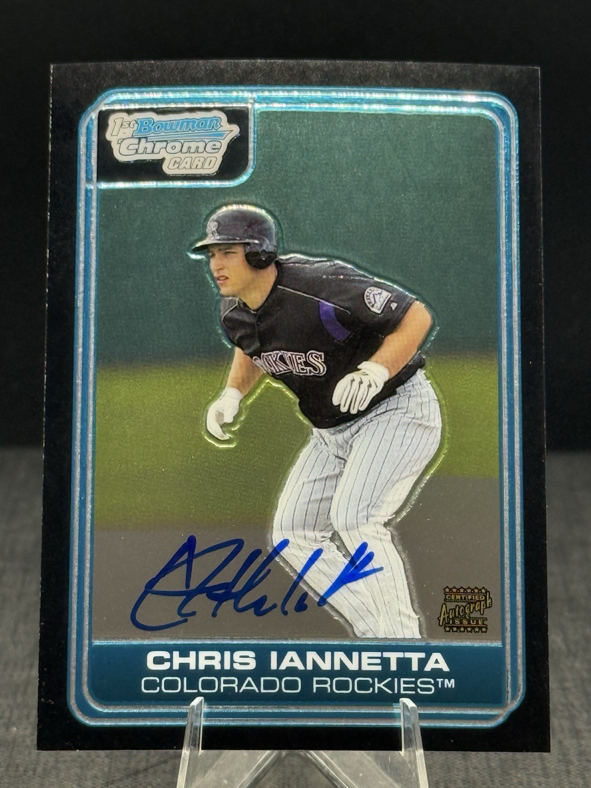 2006 Bowman Chrome Autograph #BC229 Chris Iannetta Auto 1st Colorado Rockies