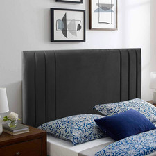 24" Panel Headboard Plush Velvet Upholstered For Divan Bed Sets 3Ft 4FT 5FT 6FT