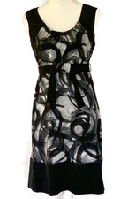 Simply Vera Wang Womens Sleeveless Empire Mini Dress Black Sleeveless Medium Y2K