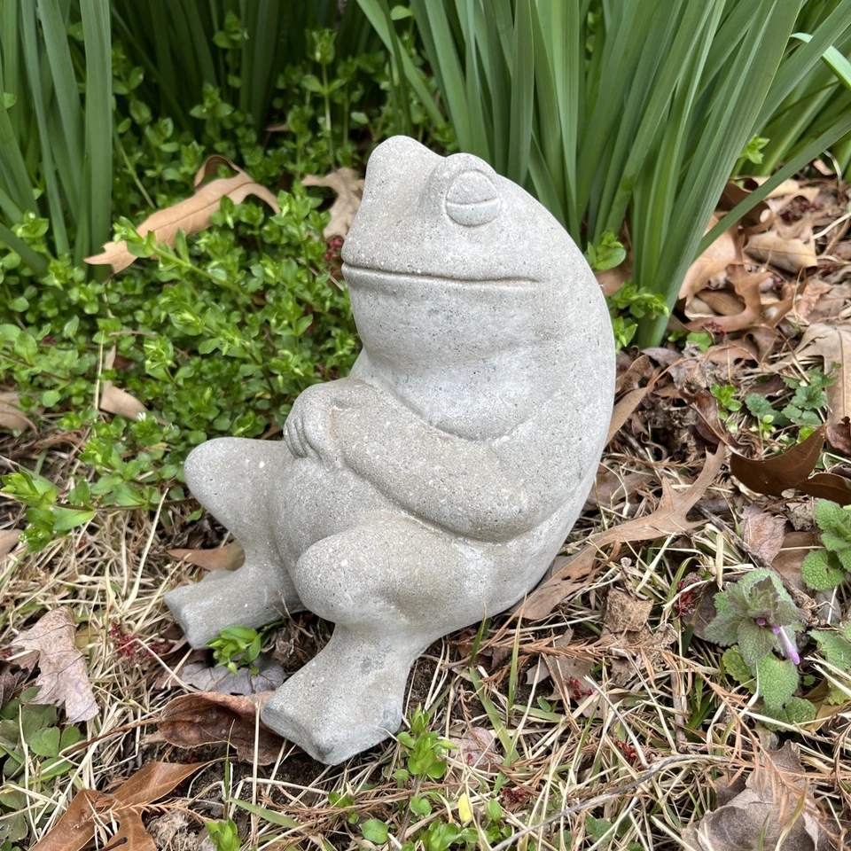 Hormigón Cemento Rana Perezosa Jardín Estatua Exterior Patio Patio Decoración Foto 3 de 4