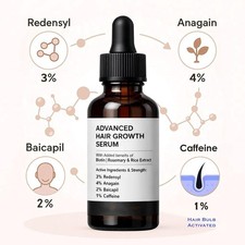 Advanced Hair Growth Serum - 3 Rosemary, 3 Redensyl  2 Biotin 30ML