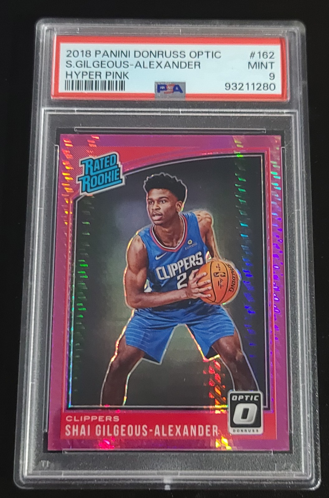 2018-19 Panini Donruss Optic Hyper Pink #162 Shai  Gilgeous-Alexander  MVP PSA 9