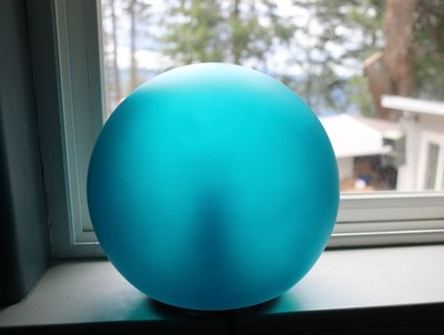 vintage IKEA FADO Table Lamp B0327 Frosted Glass Globe Sphere Blue Green Color