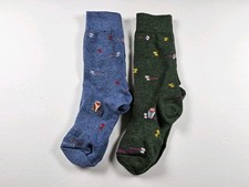 Bombas Lightweight Floral Owl Crew Socks Lot Of 2 Pairs Size Youth/Women's Small
