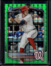 2025 Bowman Draft Ethan Petry Chrome Green Geometric Refractor 1st Prospect #/99