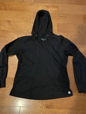 Butter-Soft pullover hoodie scrub top med blk