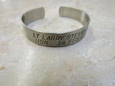 Original Vintage 1970's POW Bracelet Nickel Silver LT LARRY STEVENS USN 1969