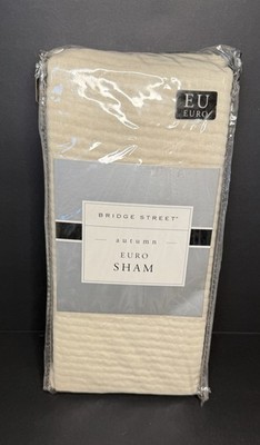 NEW Bridge Street Euro Pillow Sham Ivory Autumn 100% Cotton