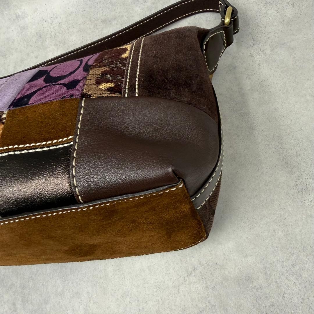 COACH Y2K Patchwork Leather Shoulder Handbag Mult… - image 8