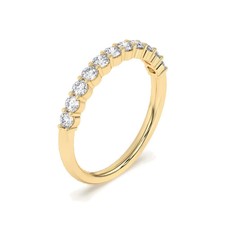 0.50Ct Round Natural Diamond Eternity Wedding Band 14K Yellow Gold Size 6 7 8