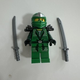 LEGO Green Ninja Ninjago Lloyd ZX Minifigure with 2 Swords 9450
