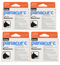Panacur C Canine Dewormer Fenbendazole , 4 Gram, 3 Count Pack of 4 , Red