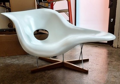 Vintage Eames Vitra La Chaise Chair, Original, Fiberglass First Generation, 1992