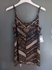 CAbi #3278 Calligraphy Brush Monaco Cami Size Medium Chevron Lace NWT (Ji)