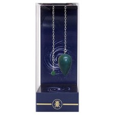 Klassisches Blutstein Pendel Lo Scarabeo Grün Silber Kette Wünschelrute mit Tasc