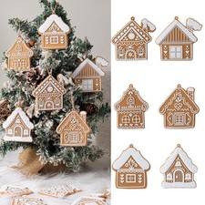 24 Pcs Christmas Gingerbread House Ornaments Gingerbread Hanging Decorations ...