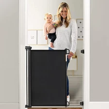 Retractable Baby Gate, 33" Tall, Extends up to 55" Wide, Child Safety Baby Gates