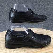 SAS Roamer Shoes Womens 8.5 N Tripad Comfort Loafers Black Leather USA Made