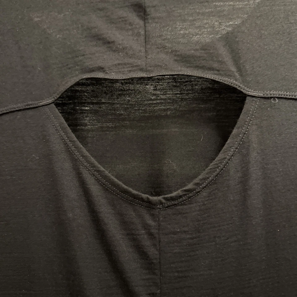 Vestido Smartwool Negro Lana Merino Cerradura Espalda Manga Corta Mujer’s Talla Grande Foto 3 de 4