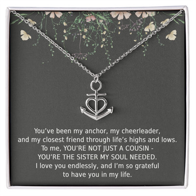 Cousin Necklace Sister Cousin Gifts for Women Cousin Jewelry for Women Anchor Pe