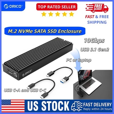 ORICO M.2 NVMe SATA SSD Enclosure USB Type-C 10Gbps NVMe SSD External Case