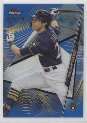 2020 Topps Finest Blue Refractor 99/150 Christian Yelich #100 0a4s