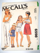 Vintage 1979 Sewing Pattern McCall's 6598 Girls Jumpsuit Wrap Skirt size 8