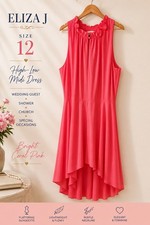 Eliza J Womens Size 12 Coral Pink High Low Dr...
