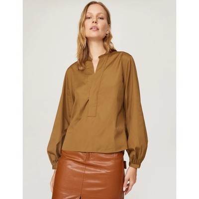 Polo Ralph Lauren Leather Cotton Top Polo Ralph Lauren Brown Tunic