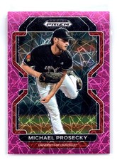 2022 Panini Prizm Draft Picks #PDP176 Michael Prosecky Neon Pink Velocity