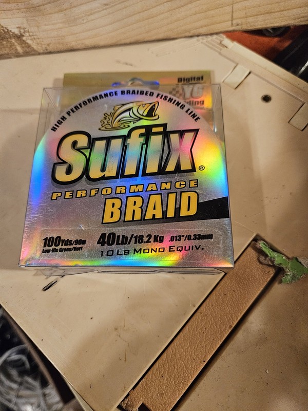 1 - SPOOL SUFIX PERFORMANCE BRAID 40 LB 100 YARD SPOOL low-vis green (NIP)