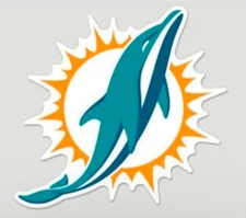 NFL Miami Dolphins 8”x 8” Wincraft NFL Perfect Cut Color Decal
