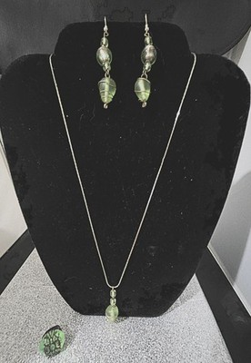 Amber's Private Collection Necklace, Earrings And Ring All Handmade