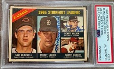 1966 Venezuela Topps #226 AL Strikeout Ldrs McLain Lolich Auto PSA/DNA Pop 1 