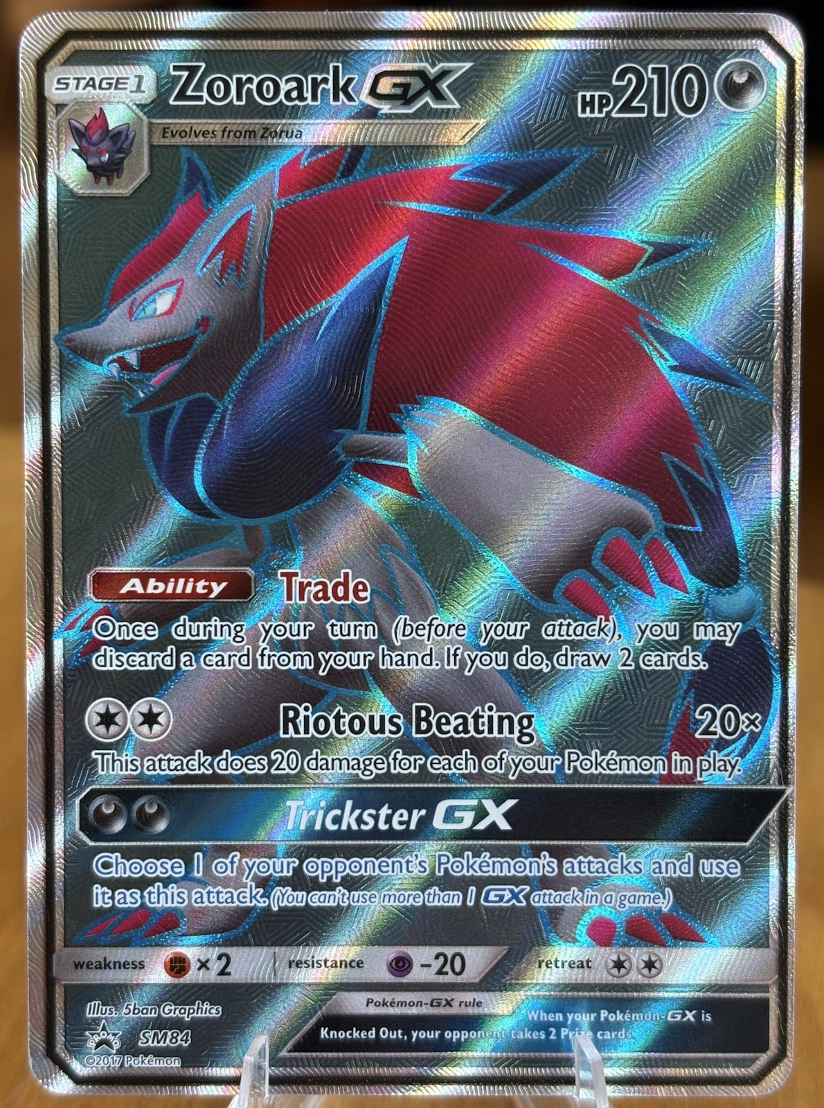 [NM] Zoroark GX (FULL ART ULTRA RARE) SM84 Pokemon Sun And Moon Black Star Promo