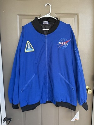 NWT Aeromax NASA Flight Jacket Adult XXL BlueBomber Astronaut Costume Space Suit