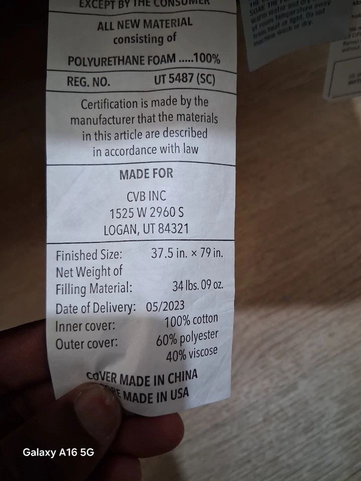 Colchón de espuma viscoelástica lúcida doble XL, mediano (LU12TX45MF) Foto 4 de 4