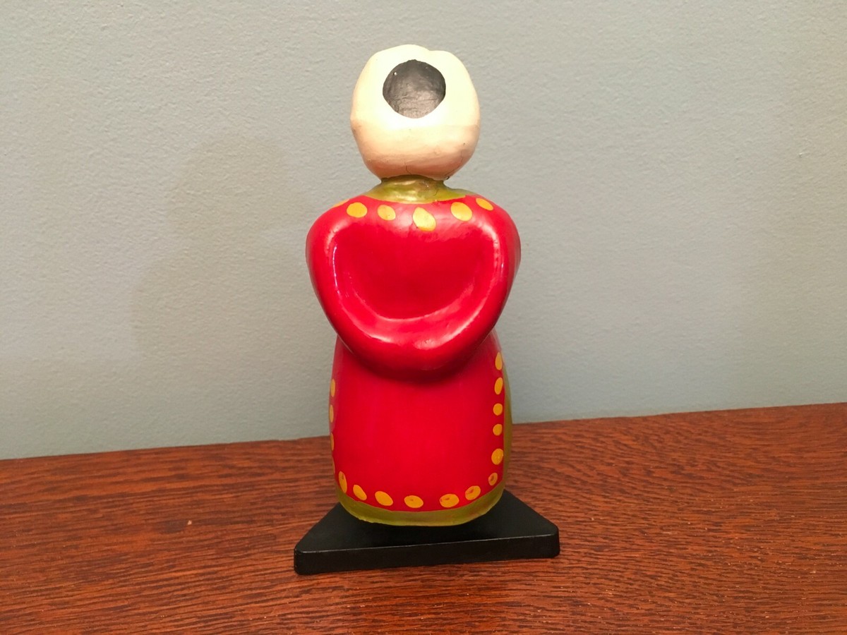 Vintage USSR Russian Hand Painted Wooden Folk Art Figurine | eBay display picture 1