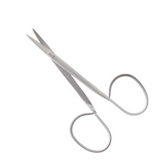 Iris Scissors, 4", Curved, Standard, Ribbon Type, Premium German Stainless