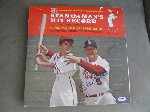STAN MUSIAL, Auto, Vinyl LP W/BATTING INSTRUCTIONS , PSA/DNA Authenticity