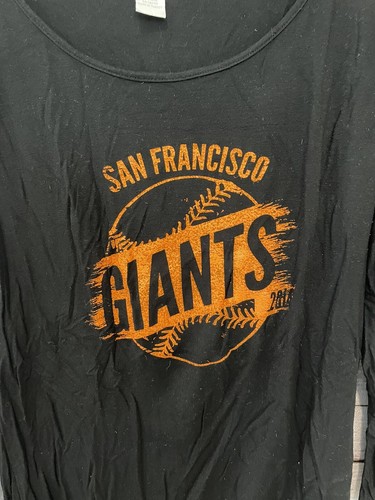 Top de béisbol Jones New York Sport negro SF GIANTS L/S rayón/spandex para mujer L - Imagen 3 de 9