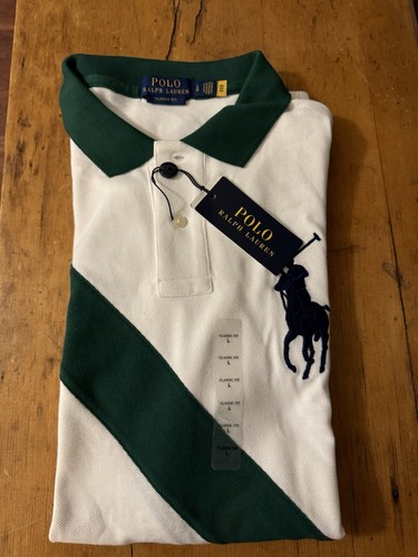 Polo Ralph Lauren Kurzarm Herren Hemd Large. Gras und Weiß. MWT.