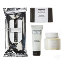 Beekman 1802 FRESH AIR Goat Milk 4 Piece Set Body & Hand Cream Bar Soap Wipes