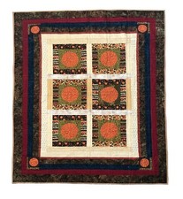 Handmade Patchwork Quilt   Autumn Colors Throw Blanket Fall Decor 55  X 69  