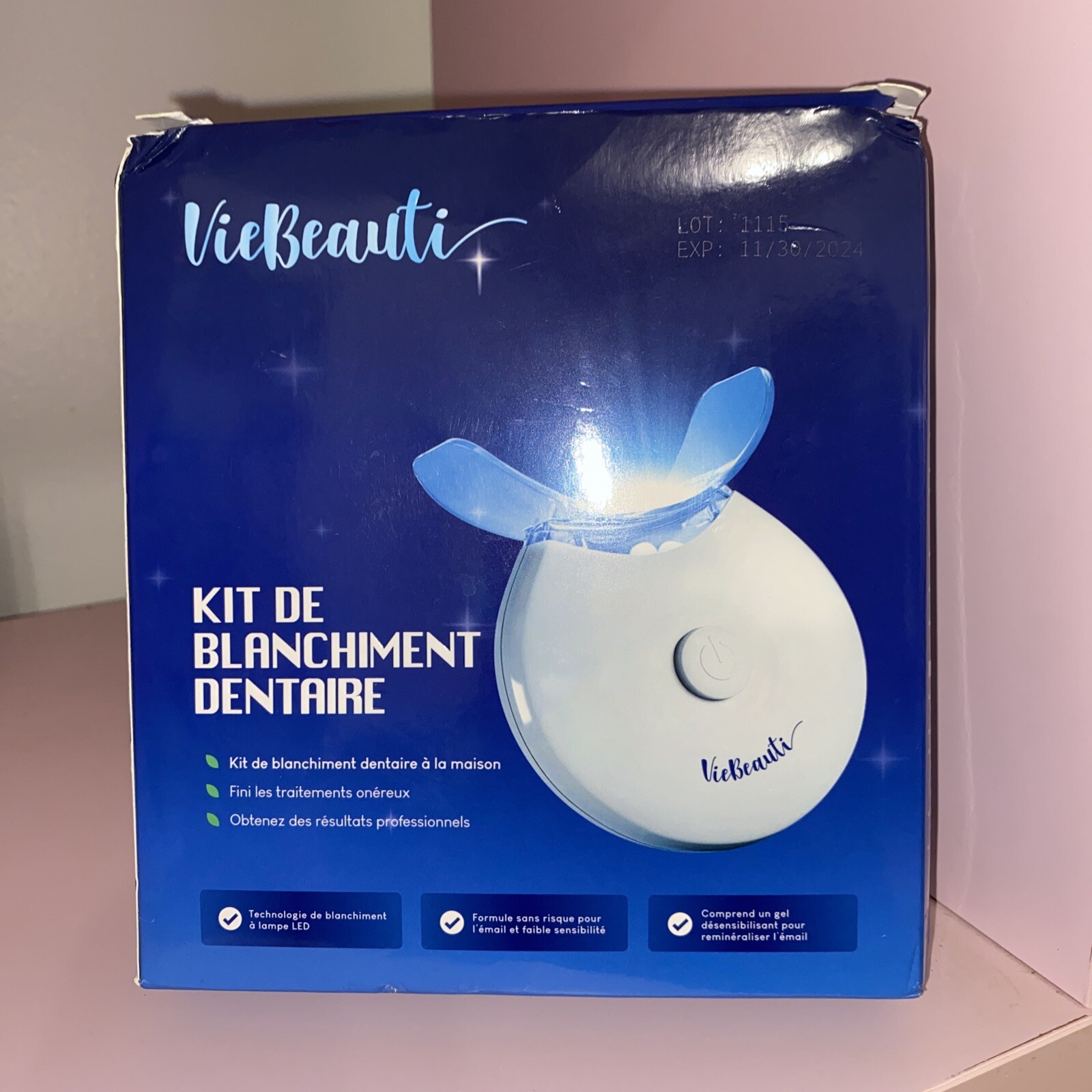 VieBeauti Premium Teeth Whitening Kit with LED Light OpenBox